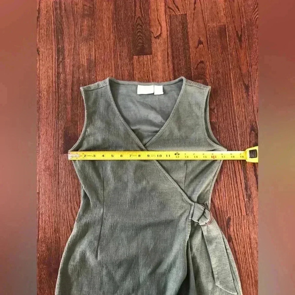 Cynthia Rowley Women’s S Sage Green Sleeveless Wrap V-Neck Dress - VGUC! - Picture 6 of 11
